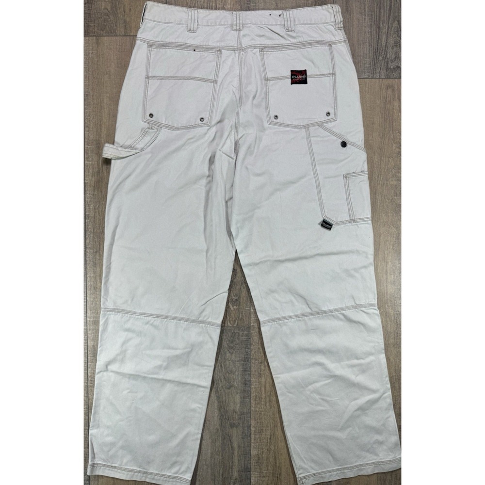 Vintage Y2K PLUGG Cargo Pants Adult 34x31 Light Beige Straight Leg Cargo Khaki